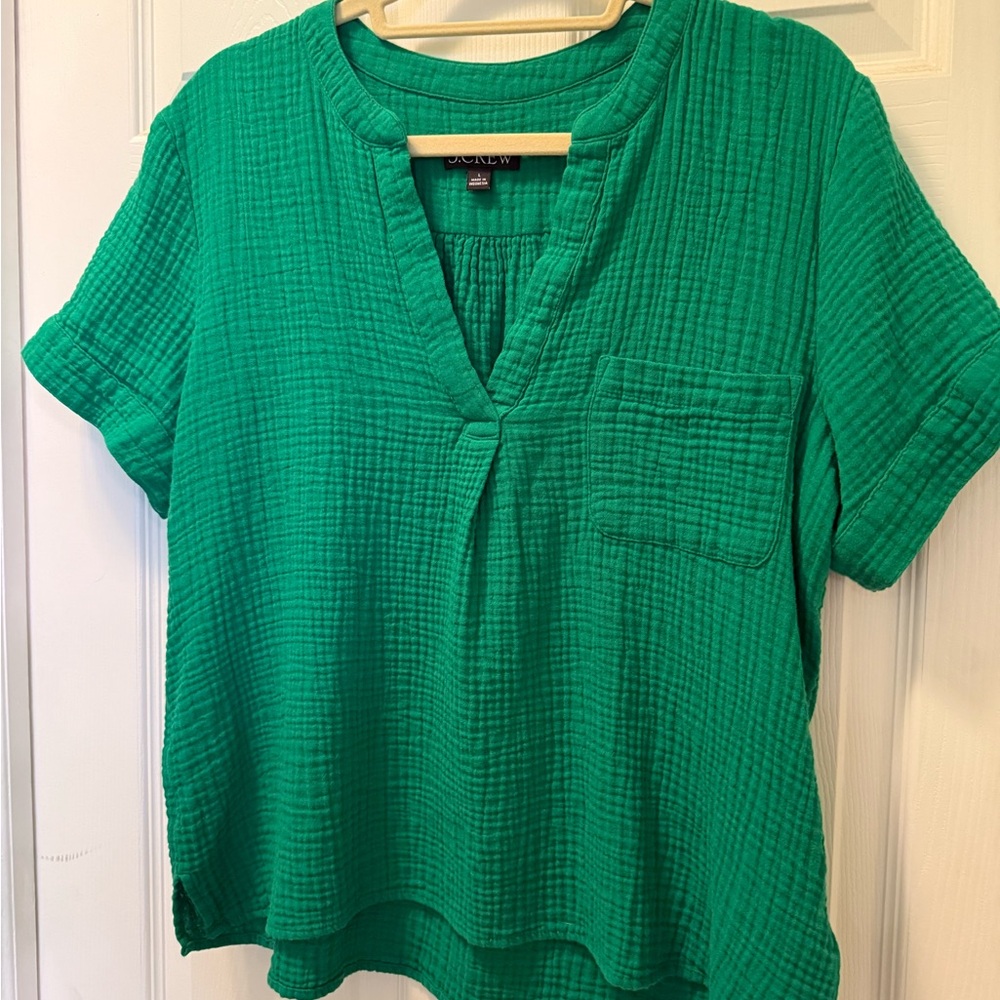 J. Crew airy gauze split neck top